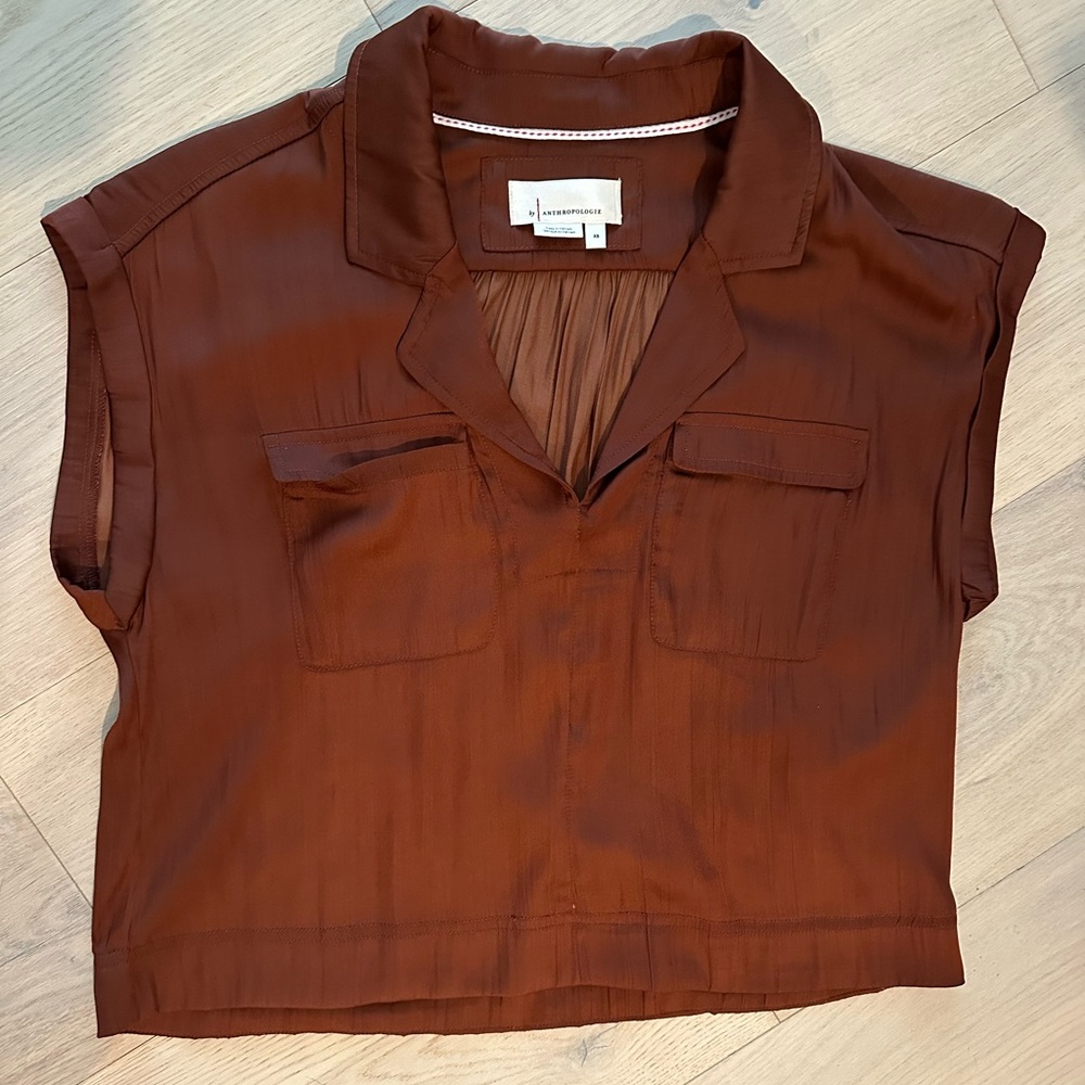 Anthropology Crop Top Silk